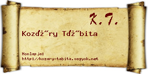 Kozáry Tábita névjegykártya